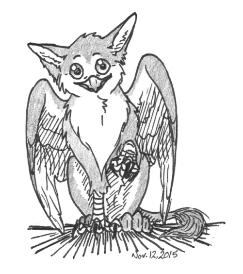 Cute gryphon drawing